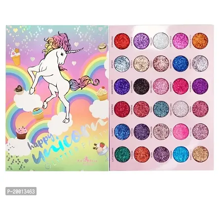 HUDACRUSH Beauty Professional Gelanzi Party Like a Glittery Unicorn Glitter Eyeshadow Palette, Shimmery Finish - Multicolor