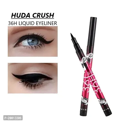 HUDACRUSH BEAUTY Flexi-tip Applicator, Quick-drying Waterproof  Smudge-Proof Formula, 36 Hours Long-Lasting Eyeliner Pen (10Piece)-thumb2