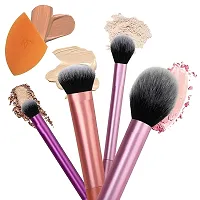 HUDA GIRL BEAUTY Professional Makeup Brush Set, Everyday Essentials Real Techniques Blush, Foundation, Shadow, Highlighter, Concealer with Sponge for Girls-thumb1