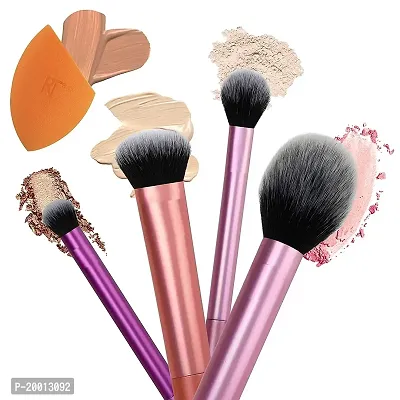 HUDA GIRL BEAUTY Professional Makeup Brush Set, Everyday Essentials Real Techniques Blush, Foundation, Shadow, Highlighter, Concealer with Sponge for Girls-thumb2