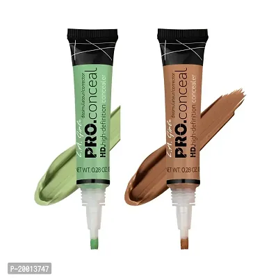 L.A GIRL Light Weight PRO HD Conceal with Full Coverage, Matte  Poreless Ultra Blendable Concealers - Green Corrector + Toast-thumb0