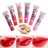 HUDA GIRL BEAUTY 6 Colors Tattoo Magic Color Peel Off Mask Tint Long Lasting Waterproof Lip Gloss Lipstick (Glossy)-thumb1