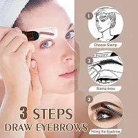 HUDA GIRL BEAUTY Professional One Step Waterproof Long Lasting Eye Brow Color Stamper Stamping Kit with 3Pcs Stencils and 2Pcs Eyebrow Brushes (Black)-thumb2