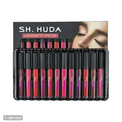 SH.HUDA Creamy Matte Beauty Liquid Lipstick Set of 12 Pcs Multicolor Lipsticks for Women