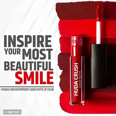 HUDACRUSH BEAUTY Mini Lipsticks Combo Pack of 4 Liquid Matte Lipstick Set, Red Edition-thumb4