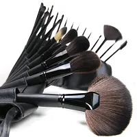 HUDA GIRL Beauty 24 Piece Cosmetic Brush Set - Makeup Brush Set with Black Premium Synthetic Leather Case, Wooden Handle Cosmetic Makeup Brush Kit Set-thumb1