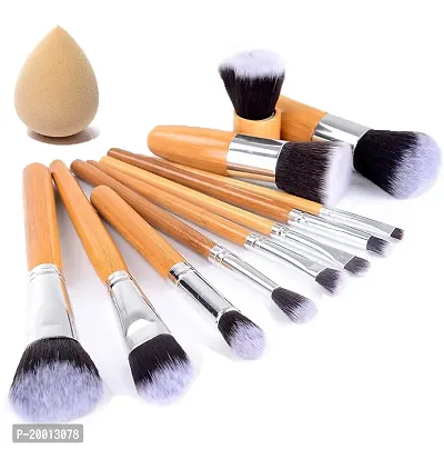 BeautyBlender Start Makers Bamboo Makeup Brushes -12pcs Natural Make up Brushes - Vegan Make up Brush Set -Pro Cosmetics Kabuki Brush - Extremely Soft Makeup Brush Set - Beauty Makeup Sponge