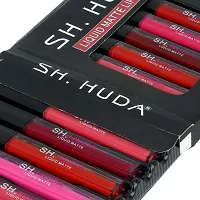 SH.HUDA Creamy Matte Beauty Liquid Lipstick Set of 12 Pcs Multicolor Lipsticks for Women-thumb1