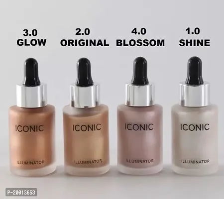IGOODCO iconic illuminator liquid highlighter for face glow | makeup highlighter | face highlighter | body Highlighter | highlighter for face makeup | Original+Blossom+Glow+Shine | PACK OF 4-thumb2