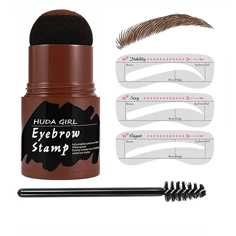 HUDACRUSH GIRL BEAUTY Eyebrow Stamp Stencil Kit, One Step Brow Stamp Makeup Powder, Reusable Eyebrow Stencils Shape Thicker and Fuller Brows, Waterproof Long Lasting