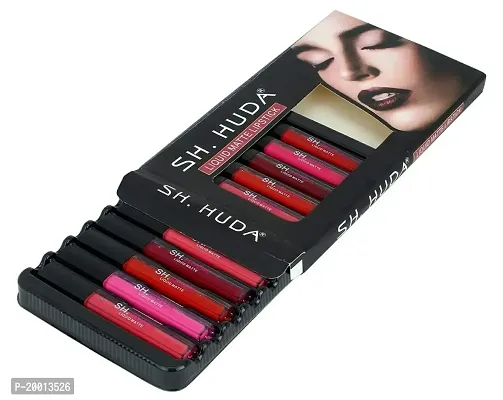 SH.HUDA Creamy Matte Beauty Liquid Lipstick Set of 12 Pcs Multicolor Lipsticks for Women-thumb3