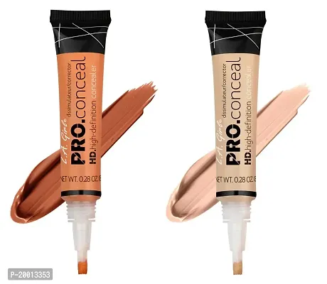 L.A GIRL Pro Cream Conceal Concealer for Face Makeup, Orange Corrector and Classics Ivory Natural Finish