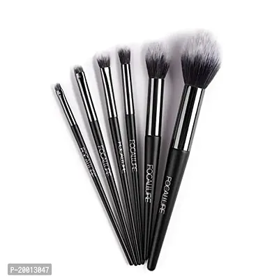 FOCALLURE Professional 6 Pieces Makeup Brushes - Blush, Highlighter, Smudge, Eyeshadow, Angled Blending Brush Set-thumb0