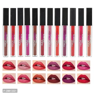 HUDACRUSH BEAUTY Creamy Matte Liquid Lipstick Set of 12 Pcs Multicolor Lipsticks for Women