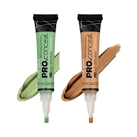 L.A GIRL Light Weight PRO HD Conceal with Full Coverage, Matte  Poreless Ultra Blendable Concealers - Green Corrector + Fawn-thumb1