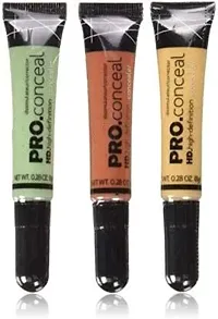 Authentic Store La Girl Pro Liquid Concealer with Matte Finish for Face Makeup Combo (Orange, Yellow, Green, 1st Co Py) - Pack of 3-thumb1