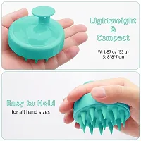 HUDACRUSH Manual Hair Shampoo Scrubber Brush, Silicone Scalp Massager, Waterproof Shower Scalp Scrubber Tool for Hair Growth, Gentle Exfoliating and Massage for Men and Women, Multicolour-thumb2