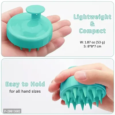 HUDACRUSH Manual Hair Shampoo Scrubber Brush, Silicone Scalp Massager, Waterproof Shower Scalp Scrubber Tool for Hair Growth, Gentle Exfoliating and Massage for Men and Women, Multicolour-thumb3