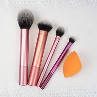 HUDA GIRL BEAUTY Professional Makeup Brush Set, Everyday Essentials Real Techniques Blush, Foundation, Shadow, Highlighter, Concealer with Sponge for Girls-thumb2