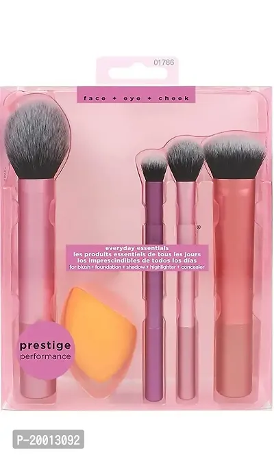 HUDA GIRL BEAUTY Professional Makeup Brush Set, Everyday Essentials Real Techniques Blush, Foundation, Shadow, Highlighter, Concealer with Sponge for Girls-thumb0