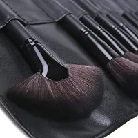 HUDA GIRL Beauty 24 Piece Cosmetic Brush Set - Makeup Brush Set with Black Premium Synthetic Leather Case, Wooden Handle Cosmetic Makeup Brush Kit Set-thumb2