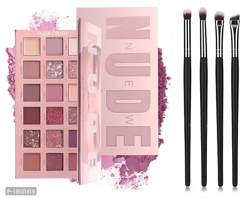 Nudee Eyeshadow Palette 18 Color Makeup Palette With 4 pcs Premium Makeup Brush