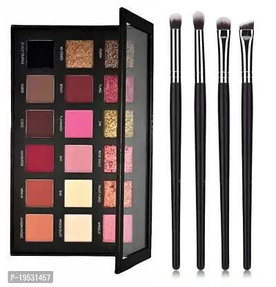 Rose Gold Remastered Beauty Eyeshadow Palette 18 Color Shades Eyeshadow Matte with 4 pcs Premium Makeup Brushes