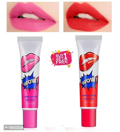 Peel Off Lipstick Romantic Long Lasting Lip Gloss Waterproof Lip Tint Makeup Lip Gloss 15g,(Pack of 2)