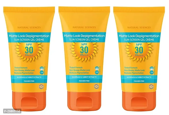 3D Youth Boost SPF30 PA+++ Sun Screen Gel Cream - 50g. Non-Greazy, Zero White Cast Sunscreen. Helps plump skin  control pigmentation | Saxifraga  Mulberry Extract.( Pack of 3)
