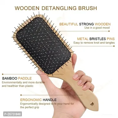 Premium Wooden Paddle Hair Brush-thumb4