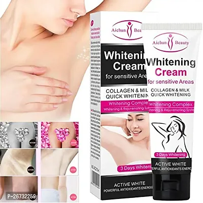 Whitening Cream for Sensitive Areas with Milk and Collagen for Quick Whitening