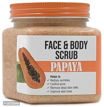 Papaya Scrub For Face  Body (400ml), Reduce Wrinkle, Control Acne, Improve Skin Tone