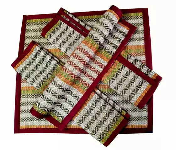 VILASINI Madurkathi, River Grass, Floor/Bed Chatai Mat Pack of 5