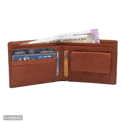 Kevivreg; Men's Genuine Leather Wallet / Purse (Brown)-thumb4