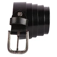 Stylish Black Genuine Leather Wide Belt For Men-thumb4