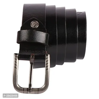 Stylish Black Genuine Leather Wide Belt For Men-thumb5