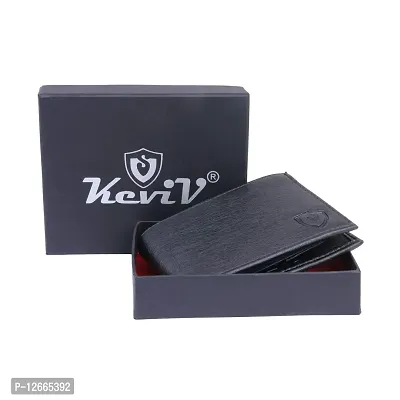 Kevivreg; Artifical Leather Wallet for Men/Men's Wallet (Black)-thumb2