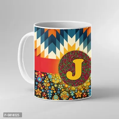 Printed Alphabet J Ceramic Coffee Mug  Coffe Cup  Birhday Gifts  Best Gift  Happy Birthday For Wife For Husband For Girls For Boys  For Kids-thumb0
