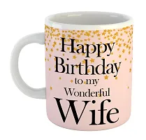 Printed  Happy Birthday To Wife  Ceramic Coffee Mug  Coffe Cup  Birhday Gifts  Best Gift  Happy Birthday For Wife For Husband For Girls For Boys  For Kids-thumb1