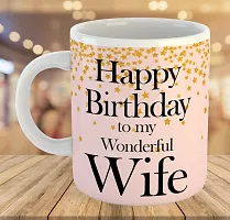 Printed  Happy Birthday To Wife  Ceramic Coffee Mug  Coffe Cup  Birhday Gifts  Best Gift  Happy Birthday For Wife For Husband For Girls For Boys  For Kids-thumb3