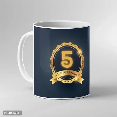 Printed  5 Anniversary  Ceramic Coffee Mug  Coffe Cup  Birhday Gifts  Best Gift  Happy Birthday For Wife For Husband For Girls For Boys  For Kids