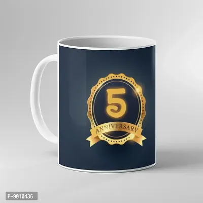 Printed  5 Anniversary  Ceramic Coffee Mug  Coffe Cup  Birhday Gifts  Best Gift  Happy Birthday For Wife For Husband For Girls For Boys  For Kids-thumb0