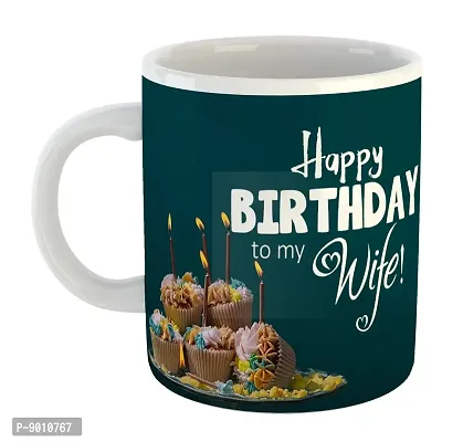 Printed  Happy Birthday To Wife  Ceramic Coffee Mug  Coffe Cup  Birhday Gifts  Best Gift  Happy Birthday For Wife For Husband For Girls For Boys  For Kids-thumb2
