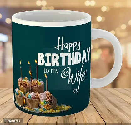 Printed  Happy Birthday To Wife  Ceramic Coffee Mug  Coffe Cup  Birhday Gifts  Best Gift  Happy Birthday For Wife For Husband For Girls For Boys  For Kids-thumb3