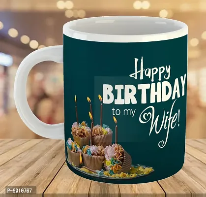 Printed  Happy Birthday To Wife  Ceramic Coffee Mug  Coffe Cup  Birhday Gifts  Best Gift  Happy Birthday For Wife For Husband For Girls For Boys  For Kids-thumb4