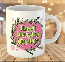 Printed  Happy Birthday To Wife  Ceramic Coffee Mug  Coffe Cup  Birhday Gifts  Best Gift  Happy Birthday For Wife For Husband For Girls For Boys  For Kids-thumb2