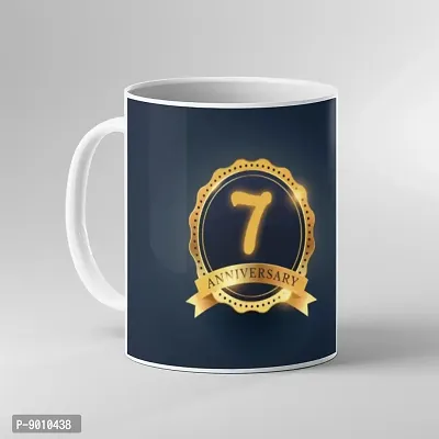 Printed  7 Anniversary  Ceramic Coffee Mug  Coffe Cup  Birhday Gifts  Best Gift  Happy Birthday For Wife For Husband For Girls For Boys  For Kids