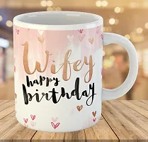 Printed  Happy Birthday To Wife  Ceramic Coffee Mug  Coffe Cup  Birhday Gifts  Best Gift  Happy Birthday For Wife For Husband For Girls For Boys  For Kids-thumb2