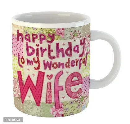 Printed  Happy Birthday To Wife  Coffee Mug  Coffe Cup  Birhday Gifts  Best Gift  Happy Birthday For Wife For Husband For Girls For Boys  For Kids