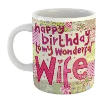 Printed  Happy Birthday To Wife  Coffee Mug  Coffe Cup  Birhday Gifts  Best Gift  Happy Birthday For Wife For Husband For Girls For Boys  For Kids-thumb1